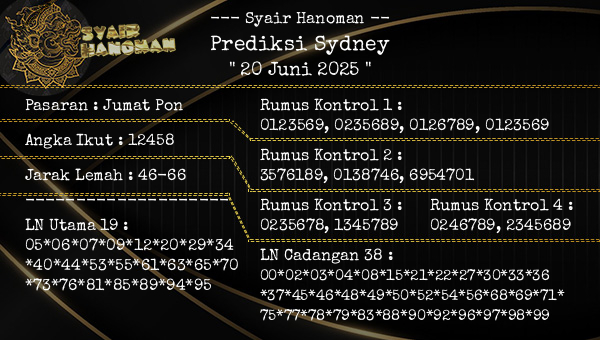 --- Syair Hanoman -- - Prediksi Sydney