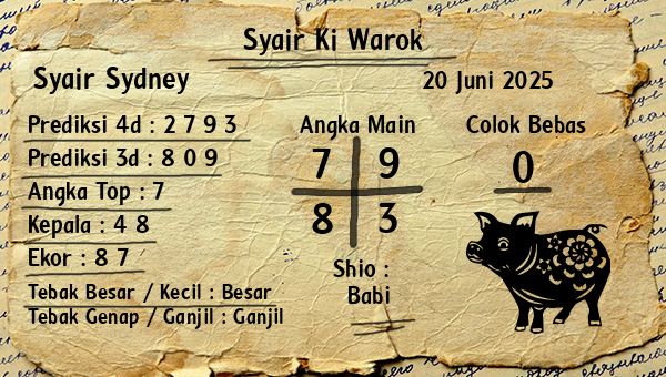 Syair Ki Warok - Syair Sydney