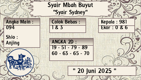 Syair Mbah Buyut - Syair Sydney