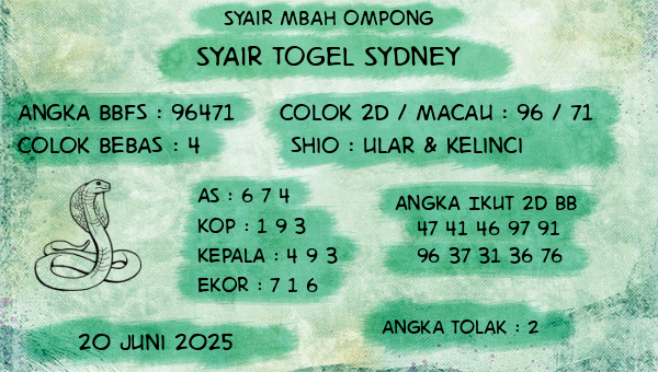 Syair Mbah Ompong - Syair Togel Sydney