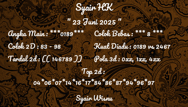 Syair Wisnu - Syair HK